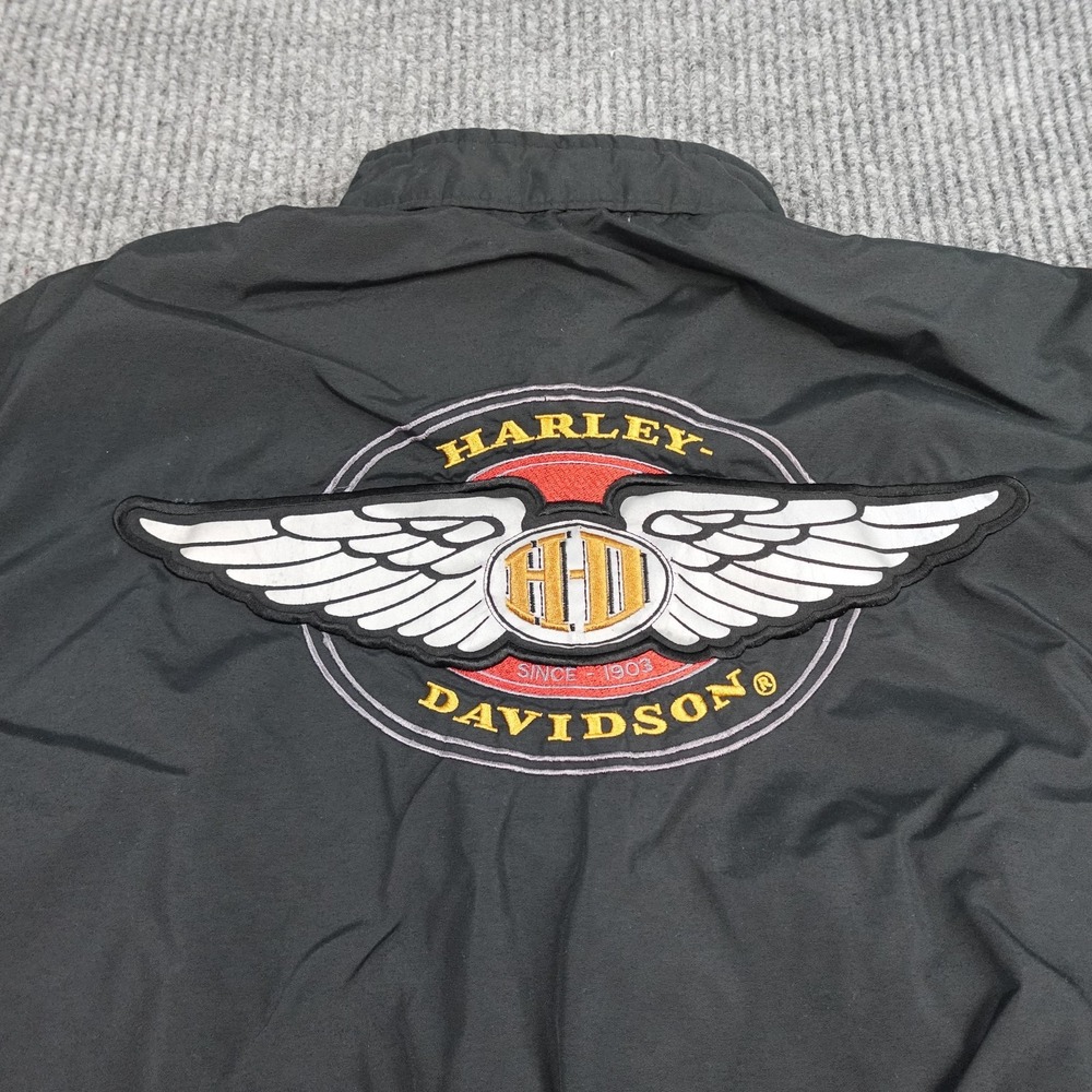 Vintage Harley-Davidson Jacket Mens Small Black Windbreaker Embroidered USA - Picture 7 of 11